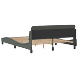 Bed Frame "Dover" Dark Grey 152x203 cm Fabric 373289