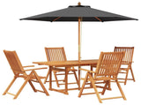 Outdoor Dining Set with Parasol 6 pcs Anthracite and Natural 3438531