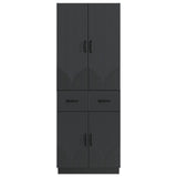 Cabinet Set 2 pcs Black Engineered Wood 3416827