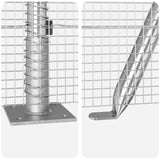 ZNTS Fence Post Set 10 x 0.5 m Set of 2 Galvanised Steel Fence Post Set 3352269