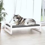 Dog Bed White 105.5x75.5x28 cm Solid Pine Wood 821488