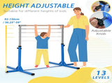 Height Adjustable Gymnastics Horizontal Bar for Kids, Children Junior Kip High Bar Fitness, Blue T3398P347569