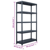Storage Shelf Rack Black 220 kg 90x40x138 cm Plastic 45679