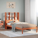 Bookcase Bed without Mattress Wax Brown 75x190 cm Small Single Solid Wood Pine 3321597