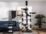 Floor-to-Ceiling Cat Tree for Indoor Cats, 240-260cm Adjustable Cat Tree - White T3398P347599