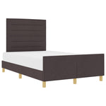 ZNTS Bed Frame - Dark Brown, 140x200 cm, Fabric 3344658