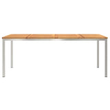 Dining Table 200x90x75 cm Solid Acacia Wood and Stainless Steel 42006191