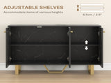 Sideboard Storage Cabinet, Modern Storage Cupboard with Adjustable Shelves and Metal Legs for Living T3398P424915
