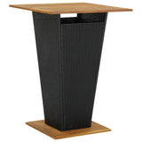 9 Piece Garden Bar Set with Cushions Poly Rattan Black 3095454