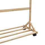 Clothes Rack with Hooks and Wheels 100x35x157 cm Bamboo 4008915