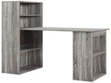 120cm Computer Desk, Wooden PC Laptop Table with 6-Tier Storage Bookshelves, Home Office Working T3398P329498