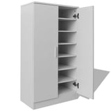 Shoe Cabinet 7 Shelves White 243062