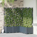 Garden Planter 5 pcs LiGht Grey 120 x 120 x 143 cm Plastic 42002889