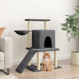 Cat Tree with Sisal Scratching Posts Dark Grey 96.5 cm 172078