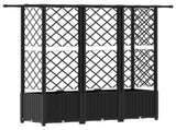 Raised Bed with Trellis and Roof Black 163.5 x 40 x 138 cm PP 42032549