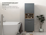Tall Bathroom Storage Cabinet, Bathroom Storage Unit, Freestanding Bathroom Cabinet with Open T3398P341422
