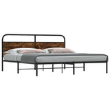 Metal Bed Frame without Mattress Smoked Oak 200x200 cm 3318633