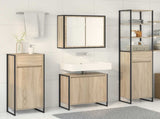 Bathroom Furniture Set with Drawer Sonoma Oak Engineered Wood 3403053