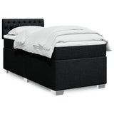 Box Spring Bed with Mattress Black 90x200 cm Fabric 3285780