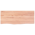 Table Top Light Brown 100x40x2 cm Treated Solid Wood Oak 3156362