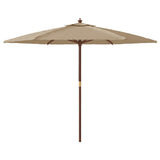 Garden Parasol with Wooden Pole Taupe 299x240 cm 363170