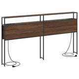 Storage Headboard with Shelf Brown oak 180 cm Engineered wood 859769