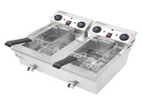 EH102V 16.9QT / 16L Total Capacity 24.9QT/23.6L Stainless Steel Faucet Double Tank Deep Fryer 43647401