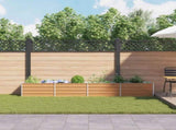 Garden Raised Bed Light Brown 320 x 40 x 45 cm Galvanised Steel 42017331