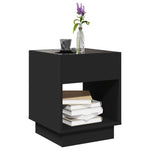 ZNTS Coffee Table with Infinity LED Black 40x40x50 cm 847645