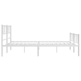 Metal Bed Frame without Mattress with Footboard White 193x203cm 372252