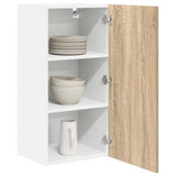 Hanging Cabinet with Door Sonoma Oak and White 40 x 31 x 80 cm 884260