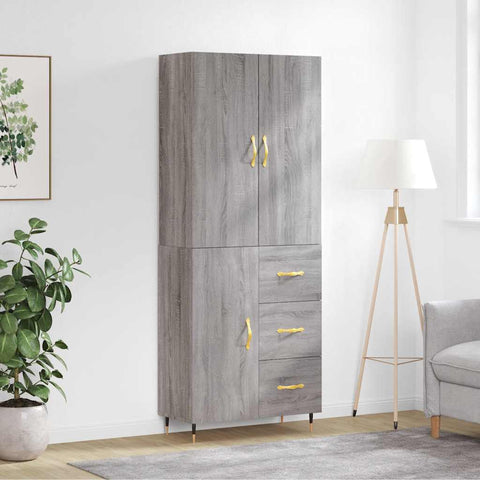 Highboard Grey Sonoma 69.5x34x180 cm Engineered Wood 3195889