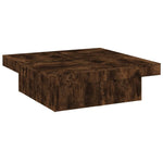 ZNTS Coffee Table Smoked Oak 90x90x28 cm Engineered Wood 826635