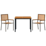 Garden Dining Set 3 pcs Grey and Brown Poly Rattan 3365491