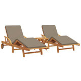 Sun Lounger 3 pcs Taupe 200 x 67 x 84 cm Solid Acacia Wood 3325185