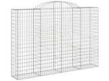 Arched Gabion Baskets 4 pcs 200x30x180/200 cm Galvanised Iron 3146196