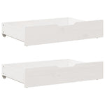 ZNTS Bed Frame without Mattress White 135x190 cm Double Solid Wood Pine 3301765