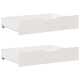 ZNTS Bed Frame without Mattress White 135x190 cm Double Solid Wood Pine 3301765
