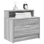 ZNTS Bedside Cabinets with Drawer 2 pcs Grey Sonoma 51x31x47 cm 858679