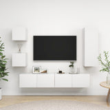 ZNTS 5 Piece TV Cabinet Set White Engineered Wood 3078696