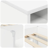 Loft Bed Frame with Cabinet 3 pcs White Engineered Wood 3423414