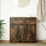 Sideboard with Drawer Smoked Oak 80x34x76 cm Engineered Wood 861539