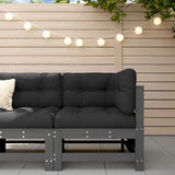 Garden Corner Sofa Grey Solid Wood Pine 825606