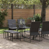 Garden Dining Set 9 pcs Black Steel 3335863