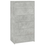 Sideboard with 6 Drawers Concrete Grey 50x34x96 cm 800670