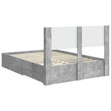 Bed Frame with Storage and Headboard Concrete Grey 3414448