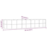 Garden Raised Bed Grey 367x140x68 cm Galvanised Steel 319104