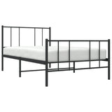 Metal Bed Frame without Mattress with Footboard Black 80x200cm 352489