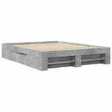 Bed Frame without Mattress Concrete Grey 150x200cm Engineered Wood 3295467