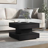 Coffee Table 360-Degree Rotatable Black 50x50x34.5 cm 858471
